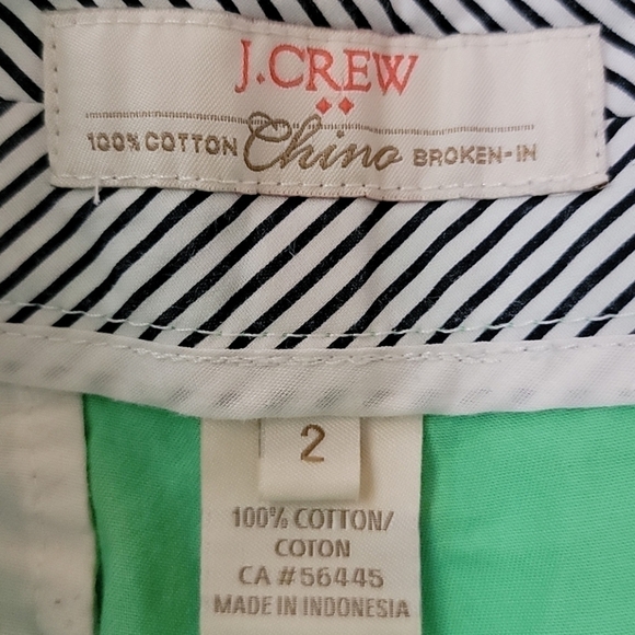 J. Crew Factory | Green Broken-In Chino Shorts Size 2 - Picture 2 of 3